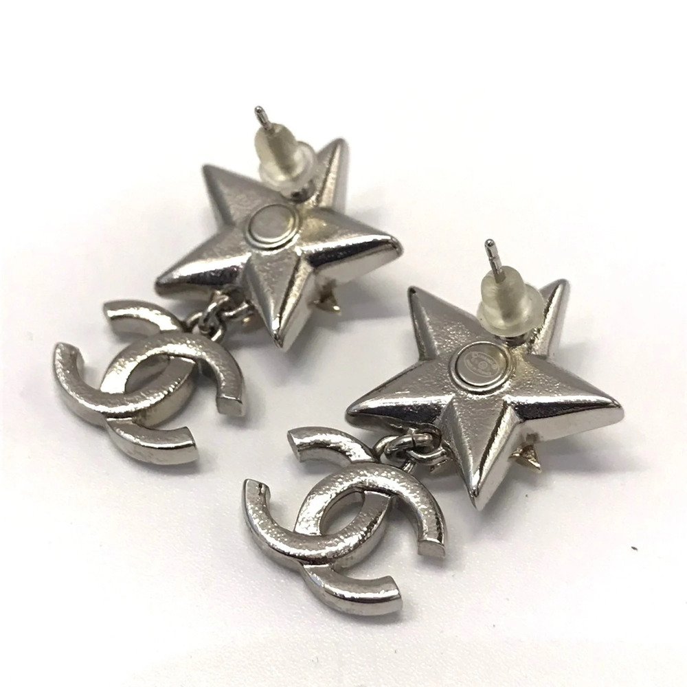 CHANEL Authentic Gold Logo Earrings - Picture 2 of 6